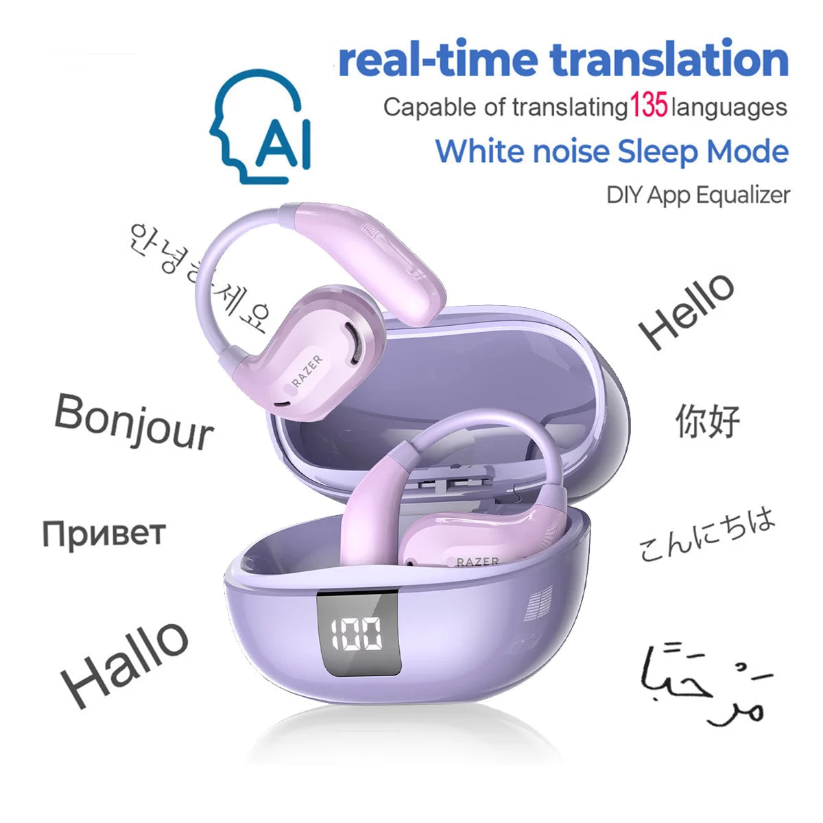XT66 PRO™ – AI Translator Earbuds|Real-Time 144 Languages