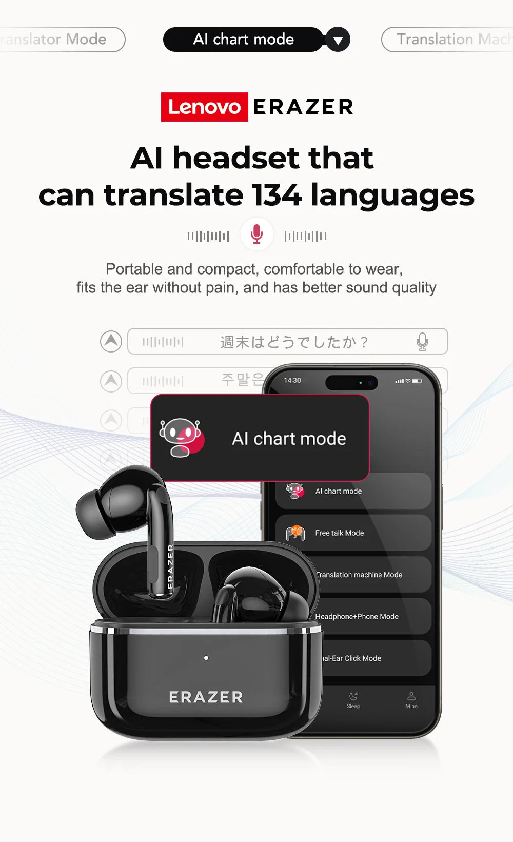 XT89 PRO - AI Translator Earbuds