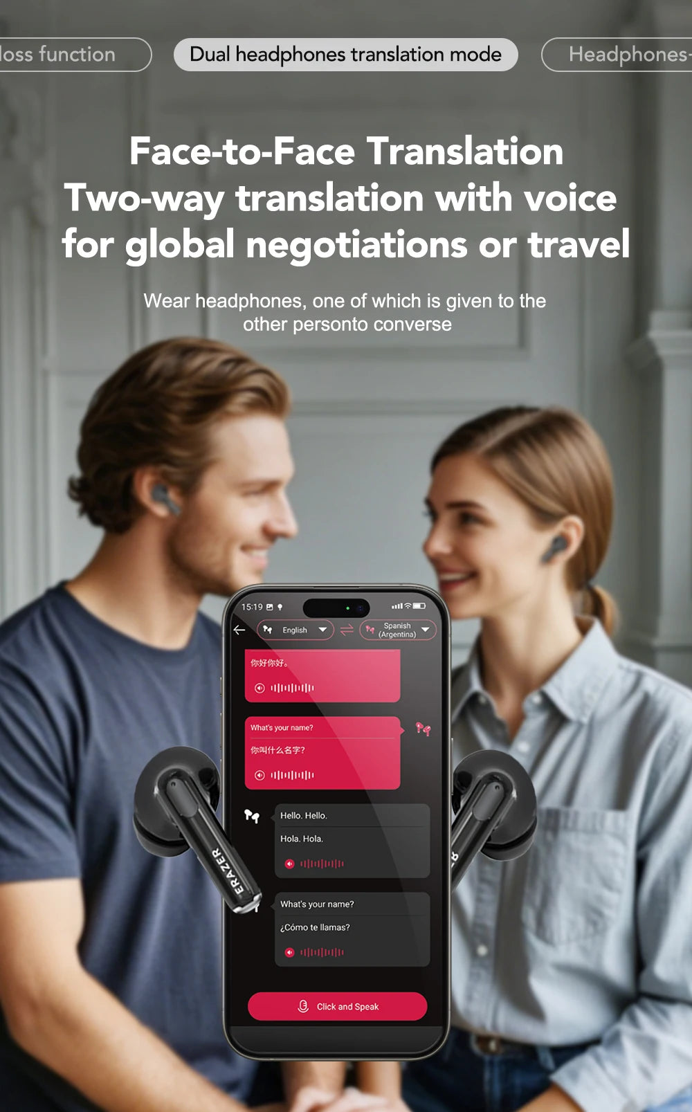 XT69PRO - AI translator Earbuds