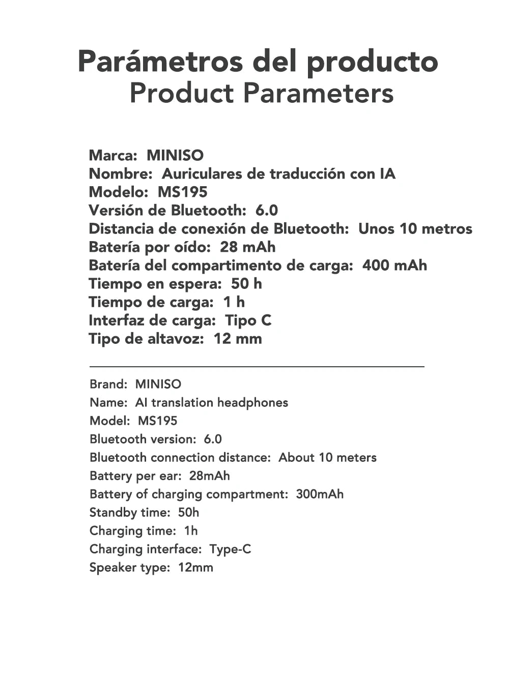 MS195 - AI Translator Earphone