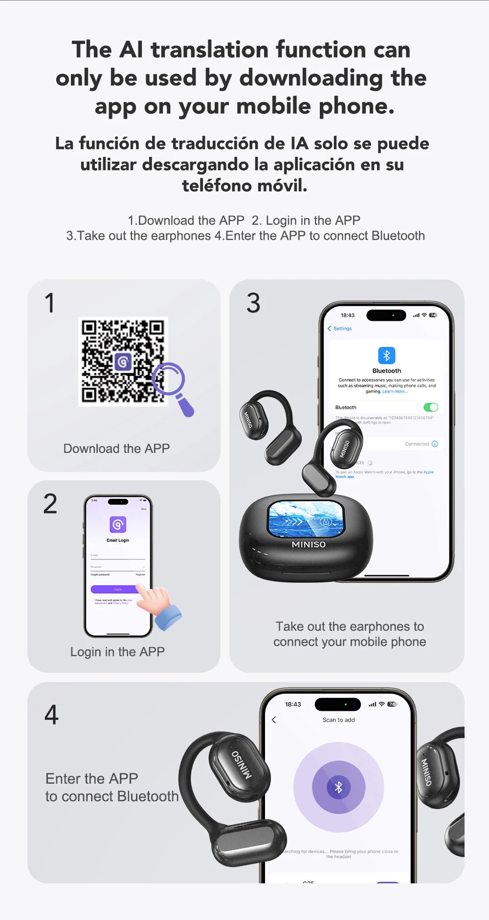 X30 - AI Translator Earphone