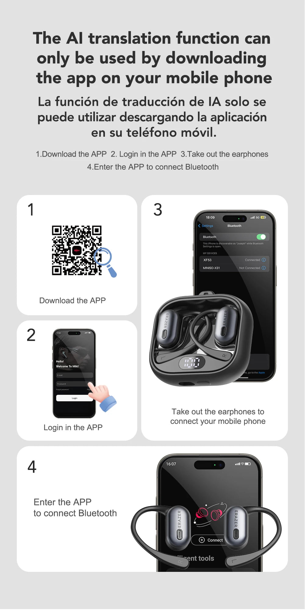 XF53 - AI translator Earbuds