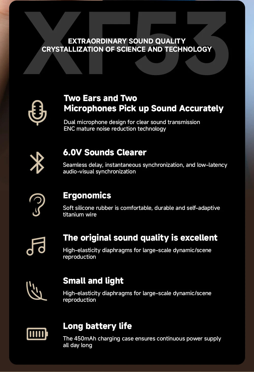 XF53 - AI translator Earbuds